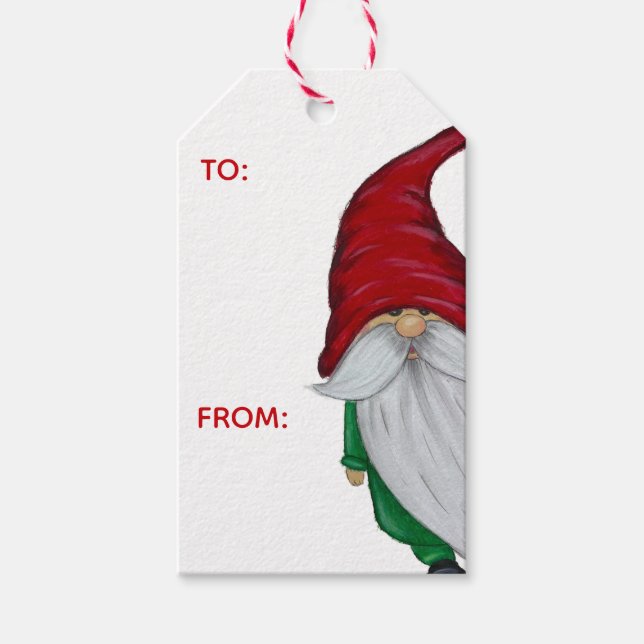 Etiqueta de regalo de gnomo de invierno (Anverso)