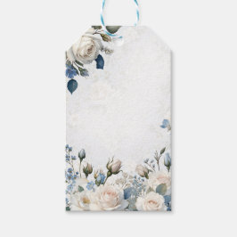 Etiqueta de regalo de graduación floral azul y bla