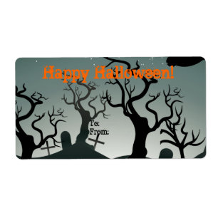 Etiqueta de regalo de Graveyard Halloween