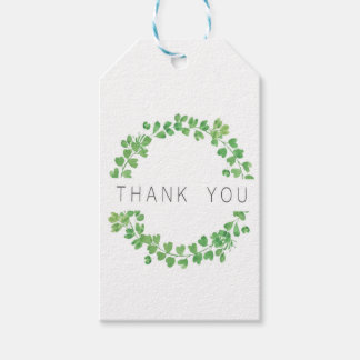 Etiqueta de regalo de Green Thank You para Boda Ba