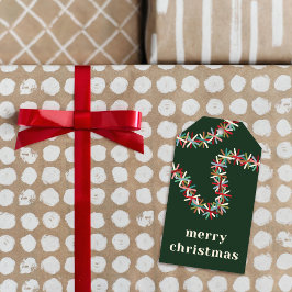 Etiqueta de regalo de guirnalda de purpurina color