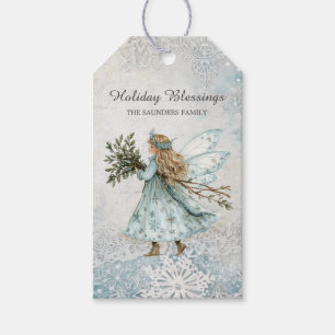 Etiqueta de regalo de hadas mágicas de invierno