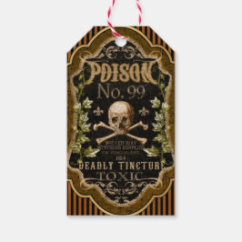 Etiqueta de regalo de Halloween apothecary Skull P
