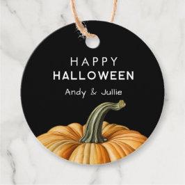 Etiqueta de regalo de Halloween con calabaza