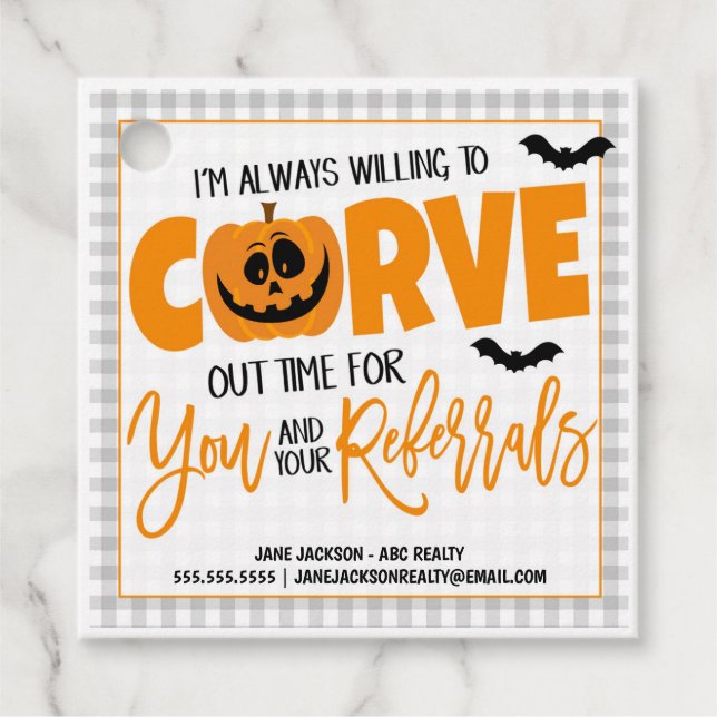 Etiqueta de regalo de Halloween Realtor (Anverso)