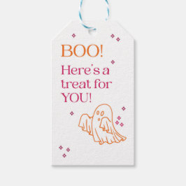 Etiqueta de regalo de Halloween rosa y Naranja