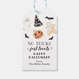 Etiqueta de regalo de Halloween sin trucos solo go