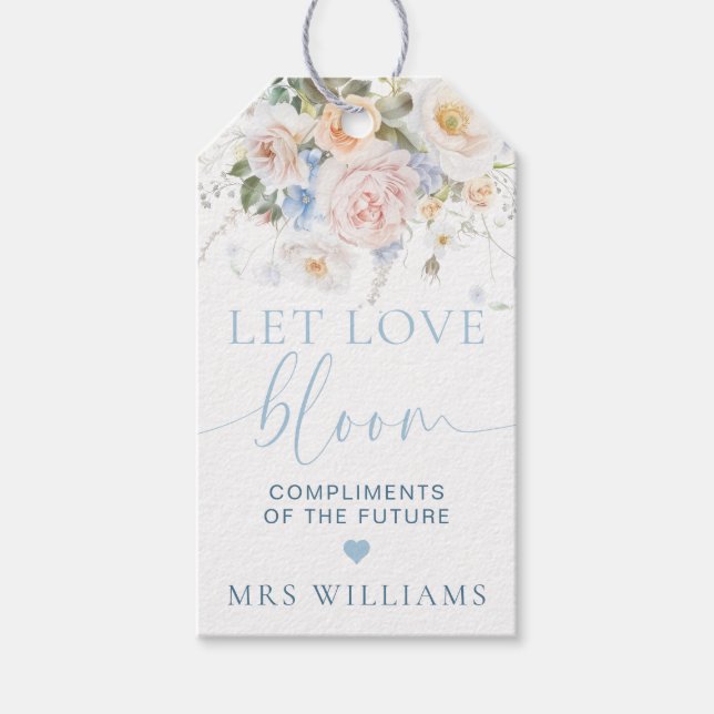 Etiqueta de regalo de Hargrove Blue Floral Let Lov (Anverso)