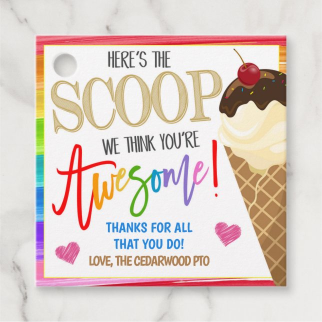 Etiqueta de regalo de helado (Anverso)