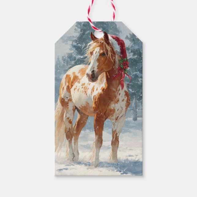 Etiqueta de regalo de hermoso caballo Appalossa de (Anverso)