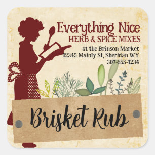 Etiqueta de regalo de hierba de silueta para cocin