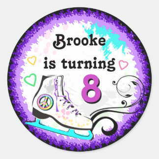 Etiqueta de regalo de Hip and Colorful Ice Skate