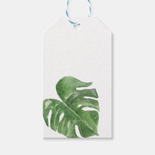 Etiqueta de regalo de hoja de planta de queso trop