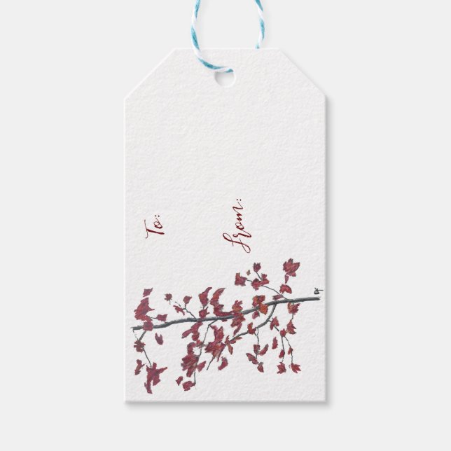 Etiqueta de regalo de hoja roja (Anverso)