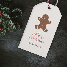 Etiqueta de regalo de hombre de jengibre de Navida