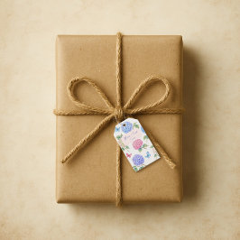 Etiqueta de regalo de hortensia personalizada con 