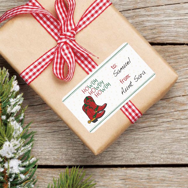 Etiqueta de regalo de HOwdy HOwdy Navidades Cowboy (Subido por el creador)