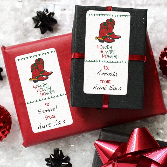 Etiqueta de regalo de HOwdy HOwdy Navidades Cowboy (Subido por el creador)