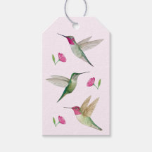 Etiqueta de regalo de Hummingbirds de Anna