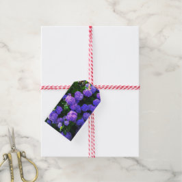 Etiqueta de regalo de Hydrangea realista púrpura c