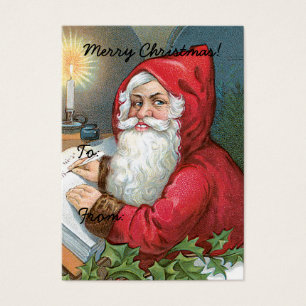 Etiqueta de regalo de imagen de Santa Claus vintag