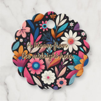 Etiqueta de regalo de jardín de medianoche