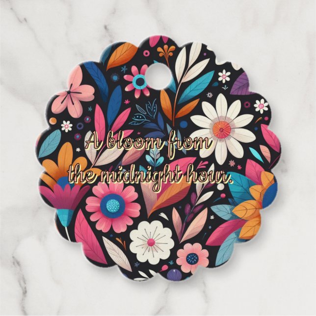 Etiqueta de regalo de jardín de medianoche (Anverso)