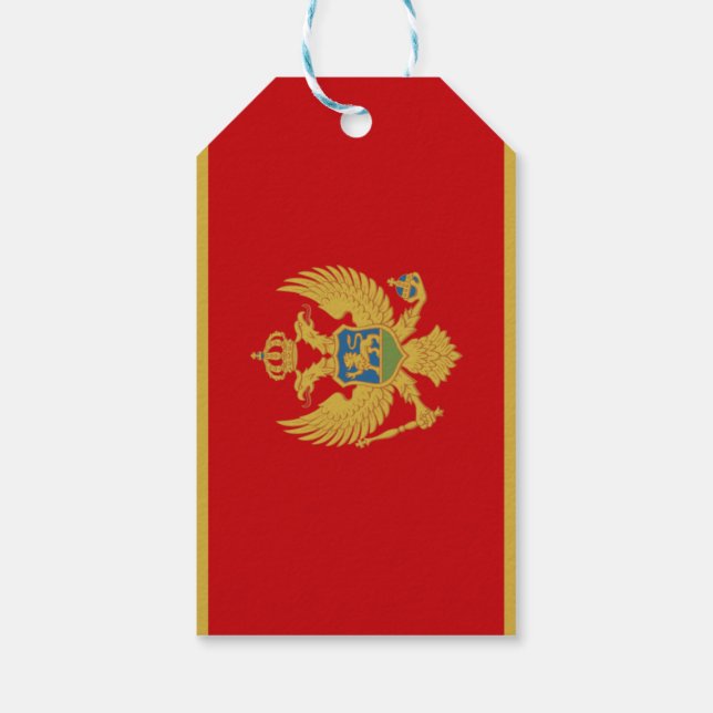 Etiqueta de regalo de la bandera de Montenegro (Reverso)