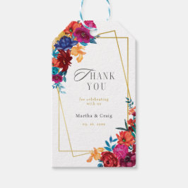 Etiqueta de regalo de la boda de la flor de la Fie