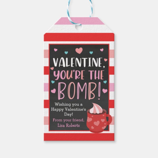 Etiqueta de regalo de la bomba de chocolate calien (Anverso)