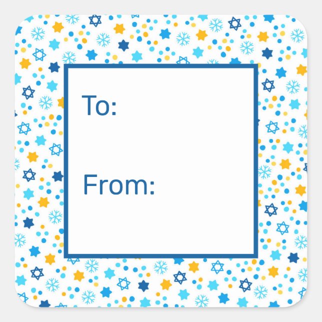 Etiqueta de regalo de la estrella de David Snowfla (Anverso)
