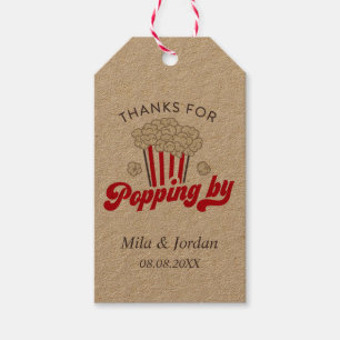 Etiqueta de regalo de la fiesta del palomitas de m