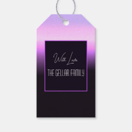 Etiqueta de regalo de la puesta de sol de Lavender