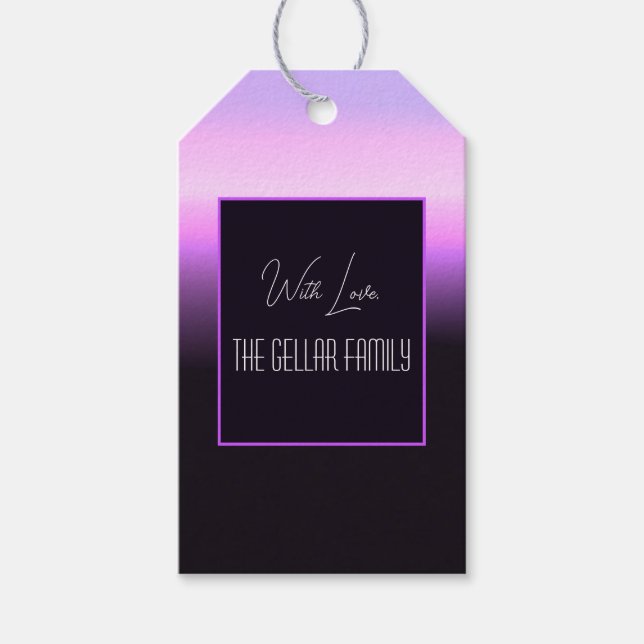 Etiqueta de regalo de la puesta de sol de Lavender (Anverso)