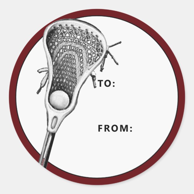 Etiqueta de regalo de Lacrosse Maroon (Anverso)