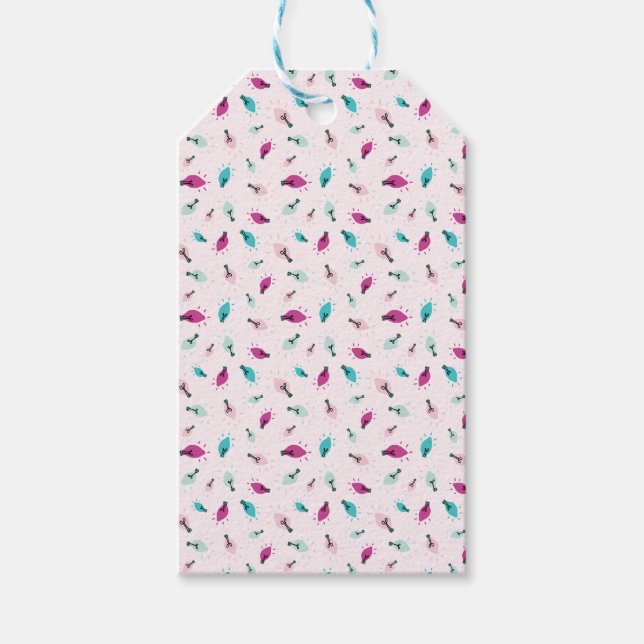 Etiqueta de regalo de las luces Twinkle rosadas (Anverso)