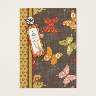 Etiqueta de regalo de las mariposas retro