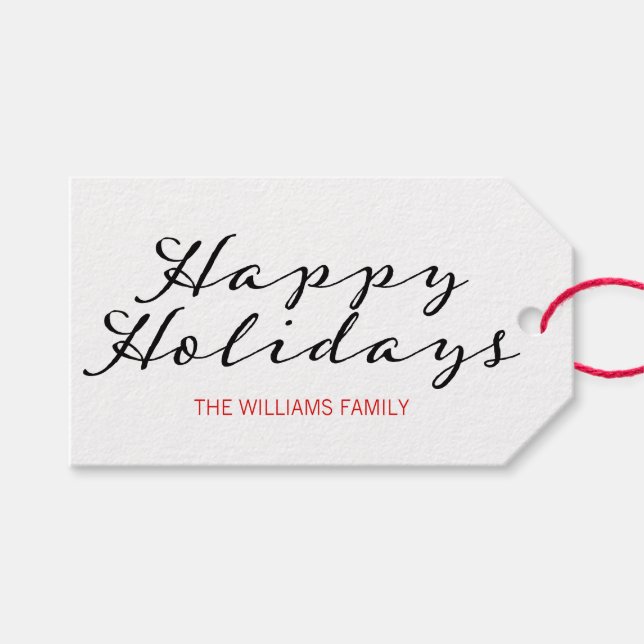 Etiqueta de regalo de las vacaciones de los Navida (Frente (Horizontal))
