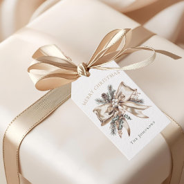 Etiqueta de regalo de lazo de Navidad personalizad
