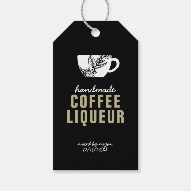 Etiqueta de regalo de licor de café (Anverso)