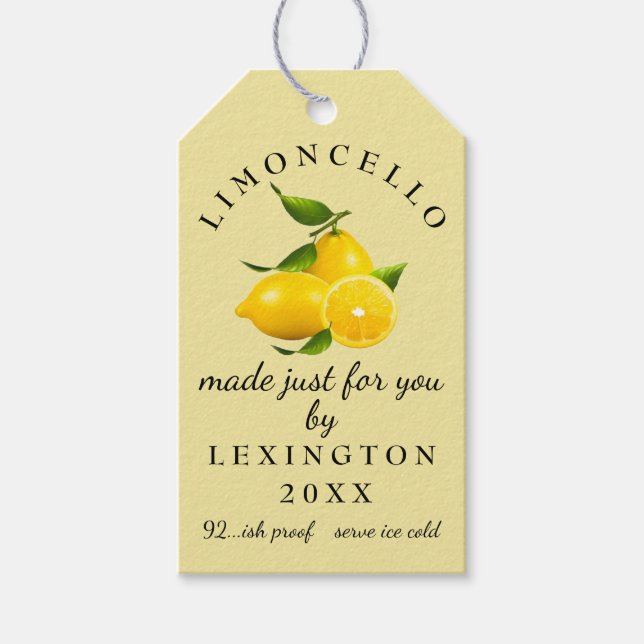 Etiqueta de regalo de Limoncello casera | (Anverso)