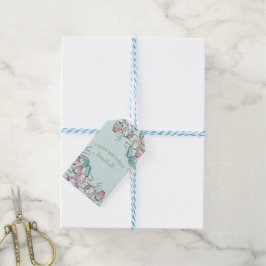 Etiqueta de regalo de linterna y cinta china