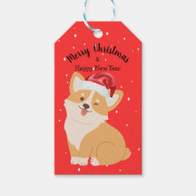 Etiqueta de regalo de los Navidades de Corgi