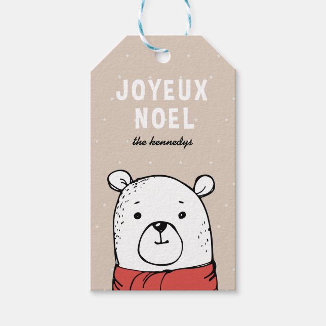 Etiqueta de regalo de los Navidades de Joyeux Noel (Anverso)