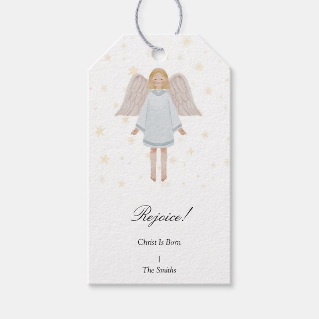 Etiqueta de regalo de los Navidades de Nativity An (Anverso)