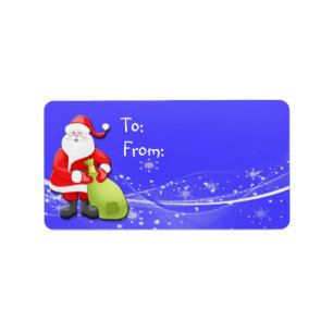 Etiqueta de regalo de los Navidades de Santa Claus
