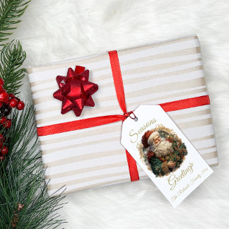 Etiqueta de regalo de los Navidades de Vintage San