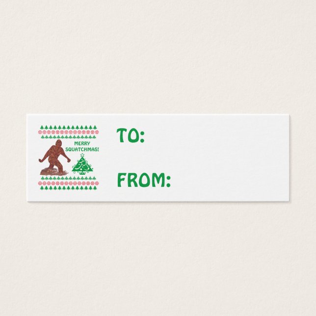Etiqueta de regalo de los Navidades de Z Bigfoot W (Frente)
