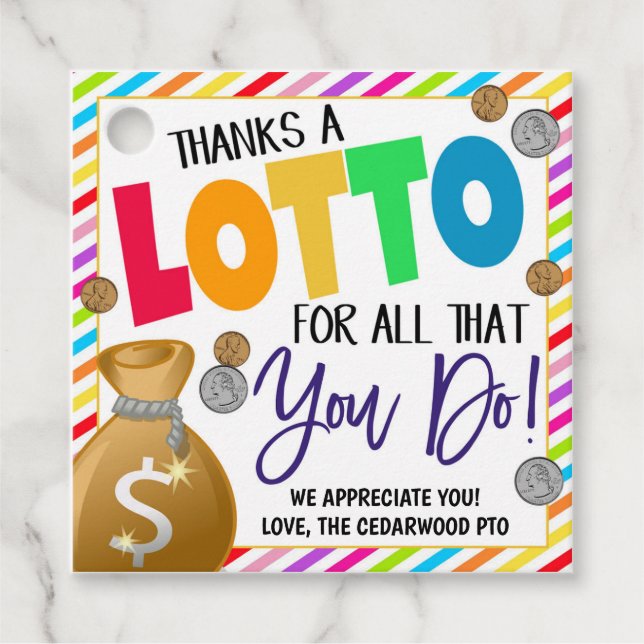 Etiqueta de regalo de lotería (Anverso)