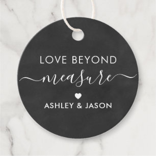 Etiqueta de regalo de Love Beyond Measure, Boda, c